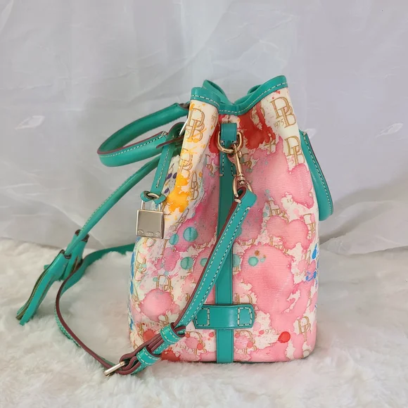 Dooney & Bourke 1975 Signature Paint Splatter Drawstring Bag & Matching Wallet - Picture 8 of 16